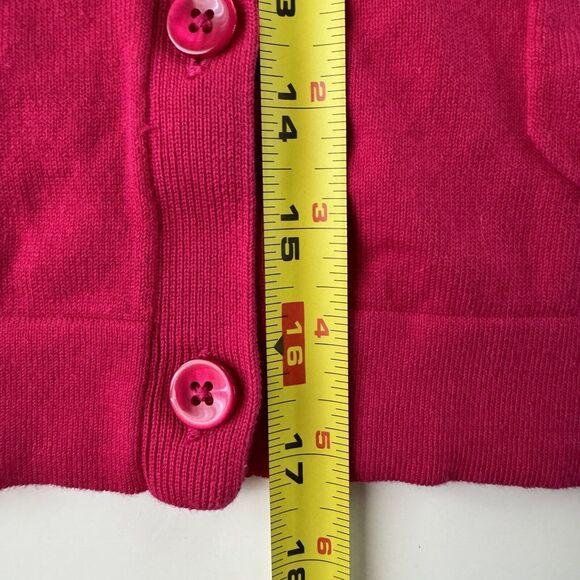 Talbots Size X Cardigan Magenta V Neck Button Down - Picture 11 of 12